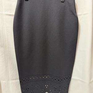 New Bisou Bisou Women's Small Black Pencil Skirt Knee Length Stretch Career Work